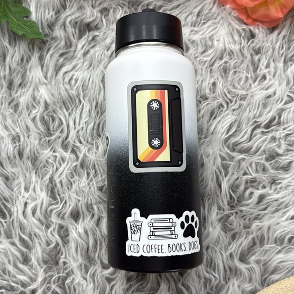 Iron Flask Black and Gray Water Bottle with Fun Stickers - Picture 4 of 7